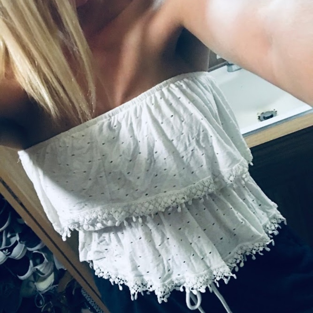 Strapless Tank- Flowy and white
